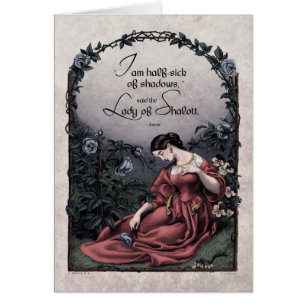 Carte d'art victorienne Tennyson "Lady of Shalott"