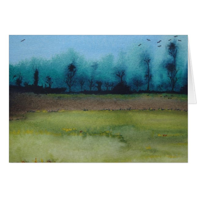 Carte d'art vierge éffrayante mystique des forêts (Devant horizontal)