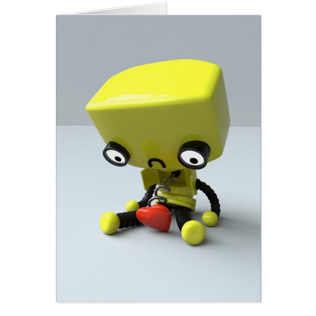 Carte d'art vierge - Triste robot (Devant)