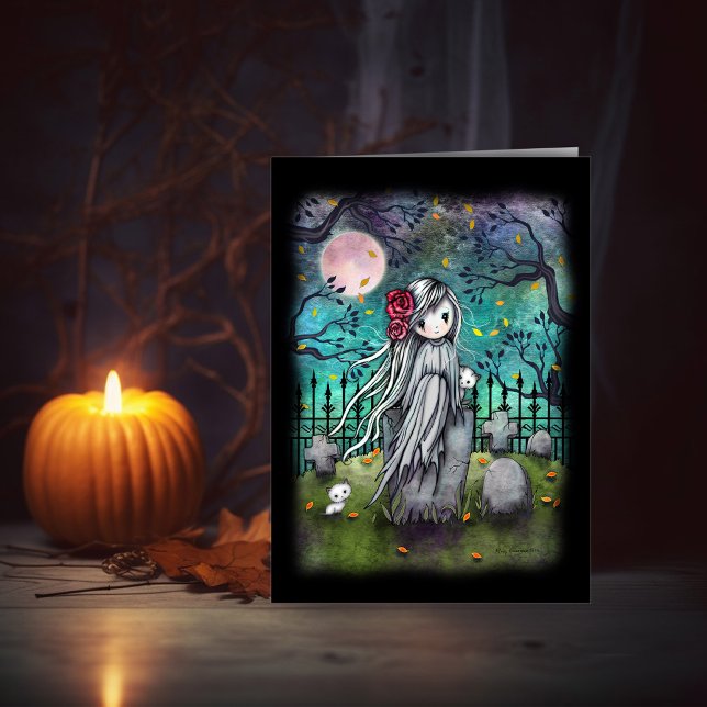 Carte d'artisanat d'Halloween Little Ghost Cute (Créateur téléchargé)