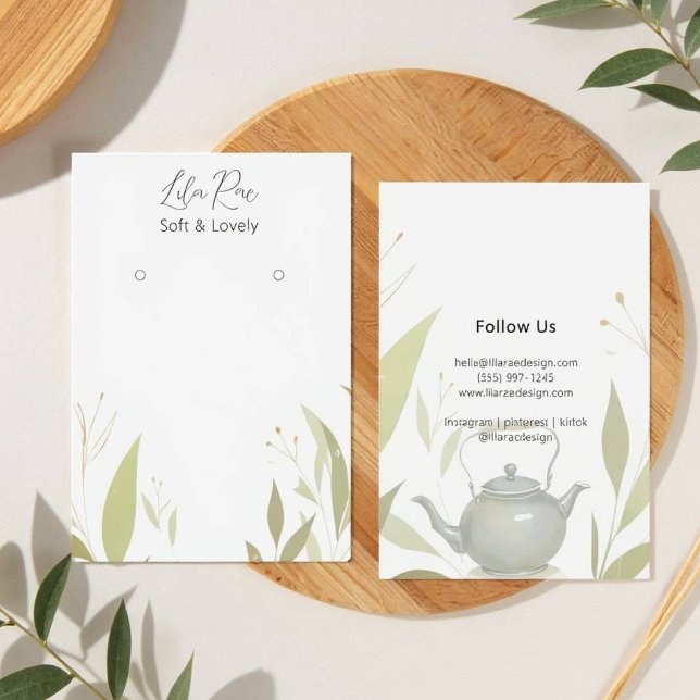 Carte d'artisanat Neutral Chic Foliting Kettle (Kettle Foliage Design)