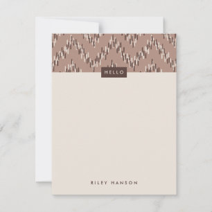 Carte Dashing Boho Ikat Zig Zag Papeterie - Brown