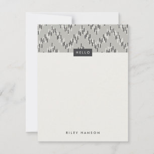 Carte Dashing Boho Ikat Zig Zag Papeterie - Gris