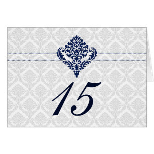 carte d'assise damassée "bleu marine"