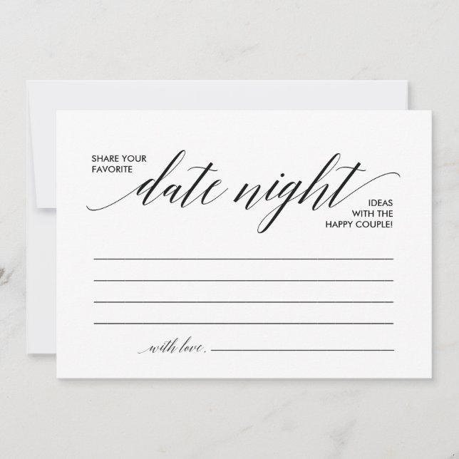 Carte Date Night Card modèle, date nuit idées (Devant)