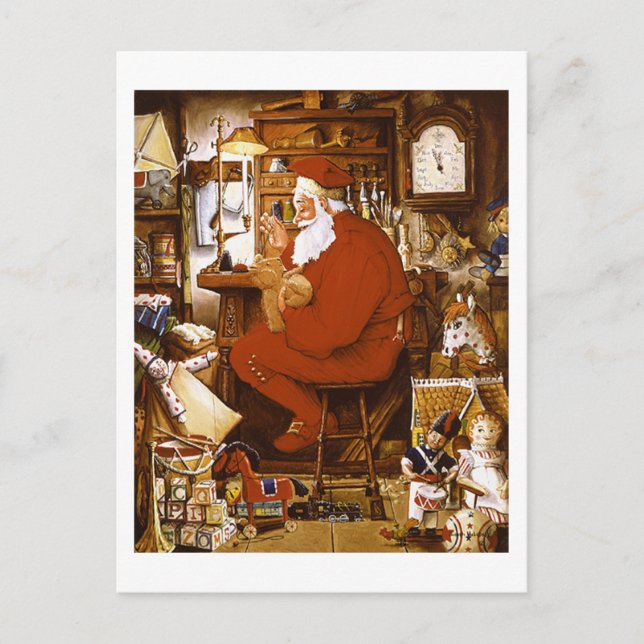 Carte d'atelier Père Noël Vintage (Devant)