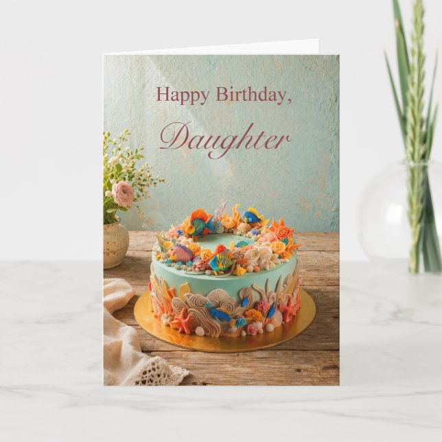 Carte Daughter Birthday Ocean Cake card (Devant)
