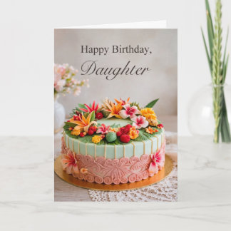 Carte Daughter Birthday Tropical Cake card