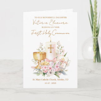 Carte Daughter First Holy Communion Chalice Candle