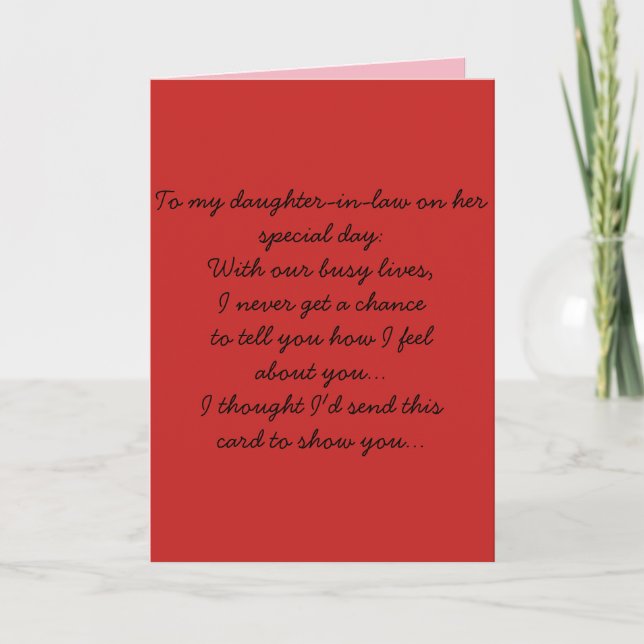 Carte Daughter-in-law birthday card. (Devant)