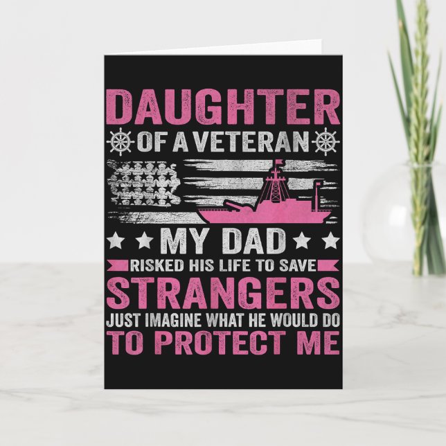 Carte Daughter Of A Veteran Us Veteran Dad Daughter Vete (Devant)