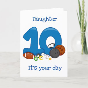 Carte  *DAUGHTER* ON HER "10th" BIRTHDAY CARD
