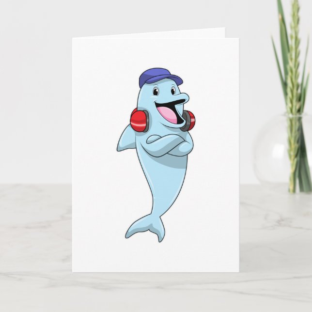 Carte Dauphin à Écouter de la Musique (Devant)