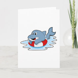 Carte Dauphin à la natation avec anneau de natation.PNG