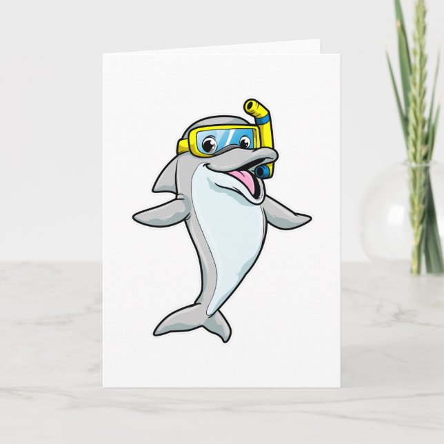 Carte Dauphin à la plongée avec tuba (Devant)