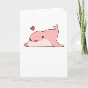 Carte Dauphin à l'amour avec le coeur