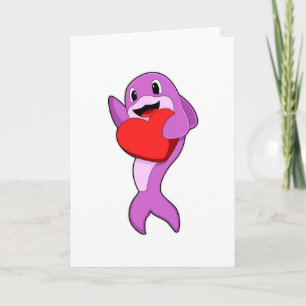 Carte Dauphin avec coeur