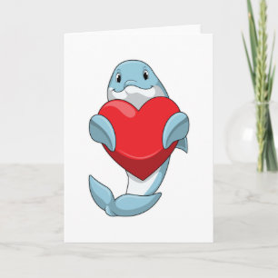 Carte Dauphin avec coeur