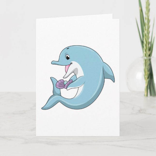Carte Dauphin avec perle (Devant)