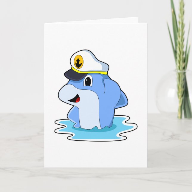 Carte Dauphin comme capitaine avec Casquette (Devant)