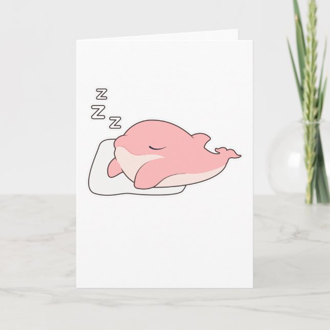 Carte Dauphin dormant sur Coussin (Devant)