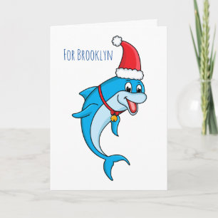 Carte Dauphin mignon avec dessin animé de chapeau de Pèr