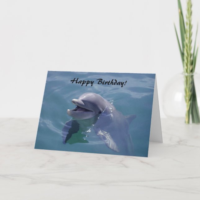 Carte Dauphin souriant Joyeux Anniversaire ! (Devant)