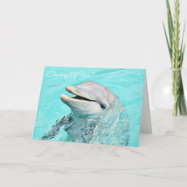 Carte Dauphin Souriant Penser À Vous (Devant)