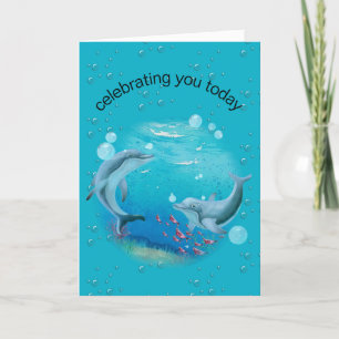Carte Dauphins D'Anniversaire Sur La Planète Terre