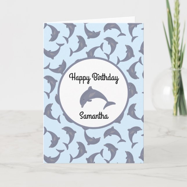 Carte Dauphins dans la mer Motif Anniversaire (Devant)