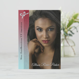 Carte d'autographe Aqua Glitz Ruby Ombre Pageant