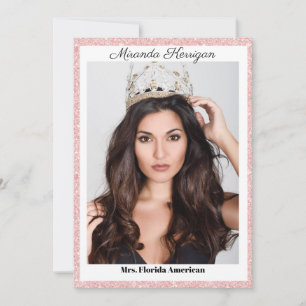 Carte d'autographe de concours de beauté Rose Gold