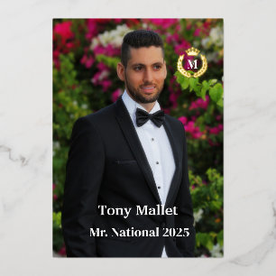Carte d'autographe de concours masculin