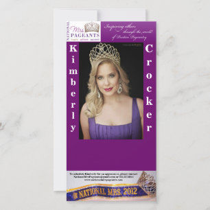 CARTE D'AUTOGRAPHIE NATIONALE DE MME PAGEANTS