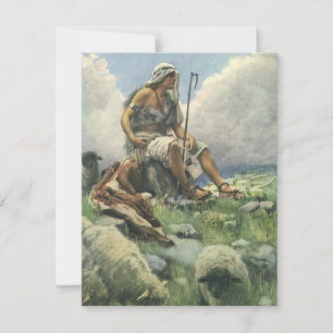 Carte David le Berger par Copping, Religion Vintage