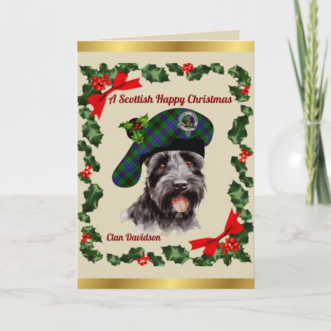 Carte Davidson Scottie Dog Personalized Xmas (Devant)