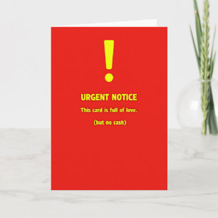 Carte d'avis d'amour urgent
