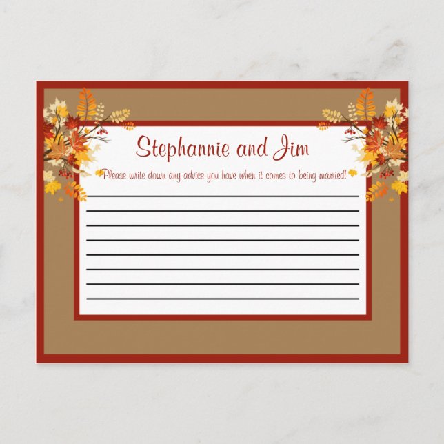 Carte d'avis écrit Feuilles de la succursale d'aut (Devant)