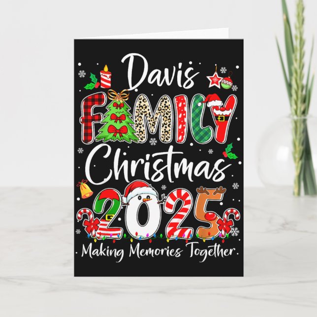 Carte Davis Family Christmas 2025 Matching Pjs Xmas Squa (Devant)