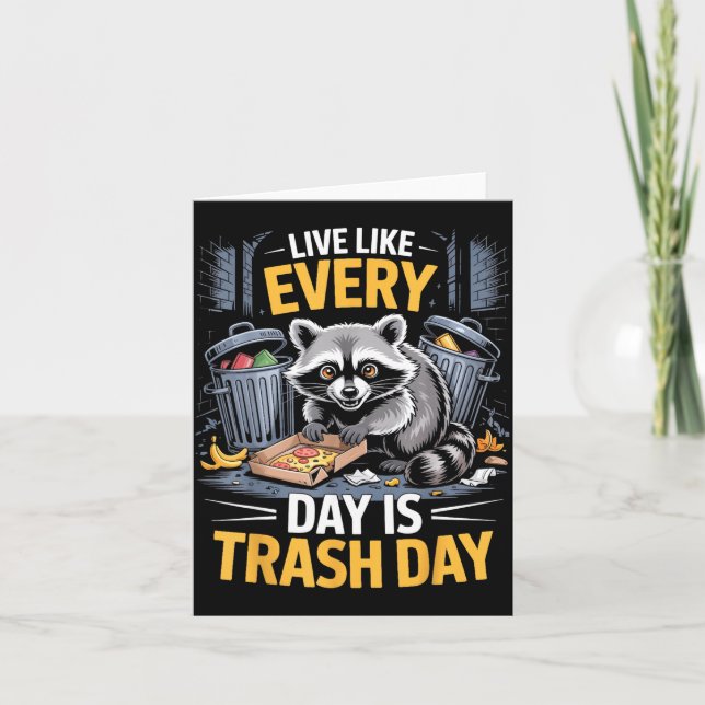 Carte Day Is Trash Day Raccoon Lover Trashed Racoon Anim (Devant)