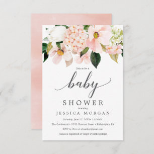 Carte d'Baby shower Blush Hydrangea