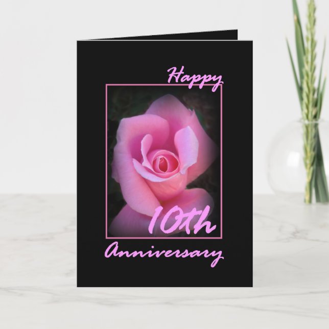 Carte de 10e anniversaire de mariage avec bourgeon (Devant)