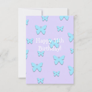 Carte de 11e anniversaire papillon