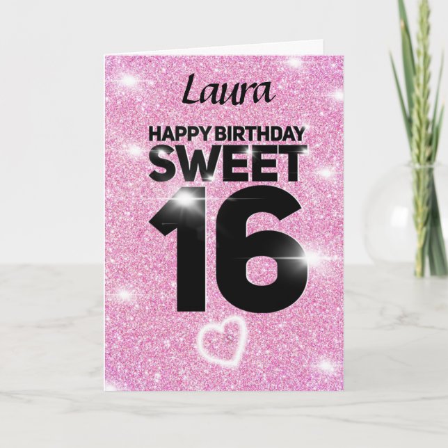 Carte de 16 ans sucrée (Devant)