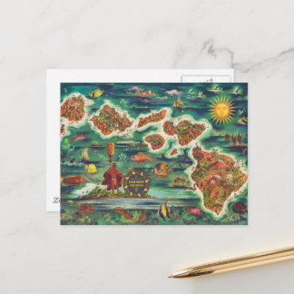 Carte de 1950 Dole de Hawaii Joseph Feher Oil Pain