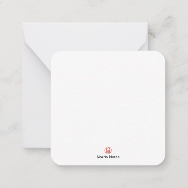 Carte de 2,5 po x 2,5 po à note plate (Dos)