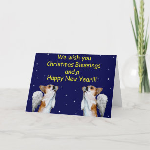 Carte de 2 de Dott d'anges bénédictions de Noël