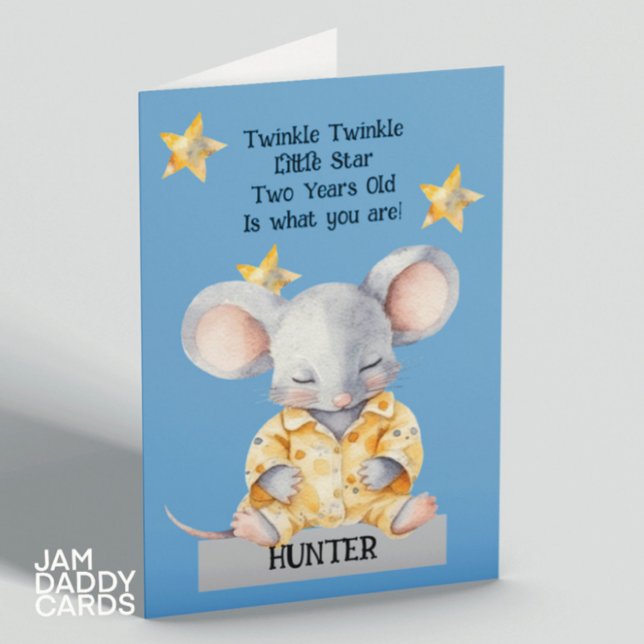 Carte de 2e anniversaire de la souris (Créateur téléchargé)