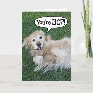 Carte de 30e anniversaire Shocked Golden Retriever
