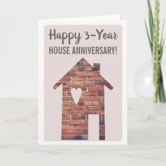 Carte de 3 ans d'anniversaire de maison